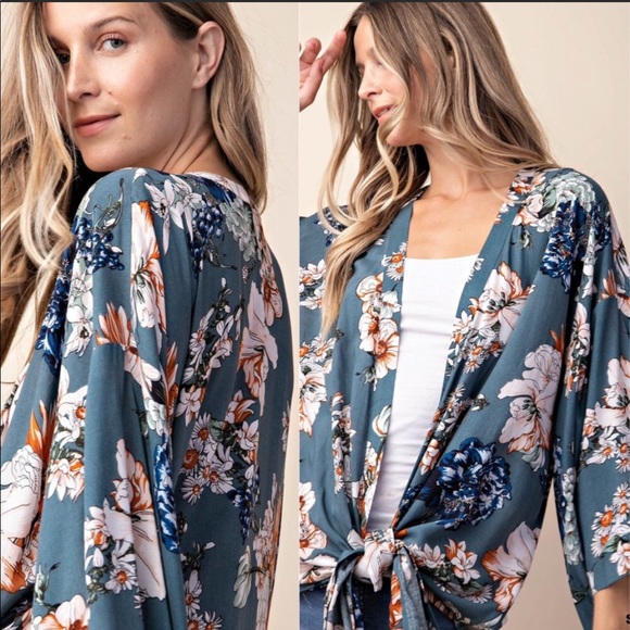 💃Last! Belinda Floral Kimono Duster Maxi Boho - Picture 5 of 5